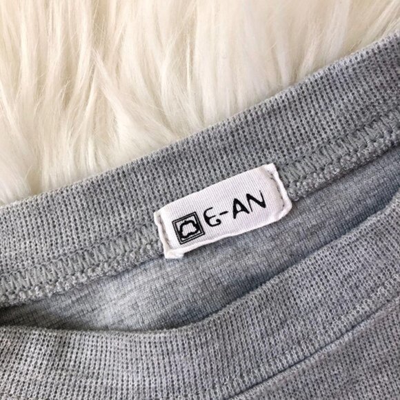 E-AN Pullover Puff Sleeve Sweatshirt Gray - Picture 4 of 4